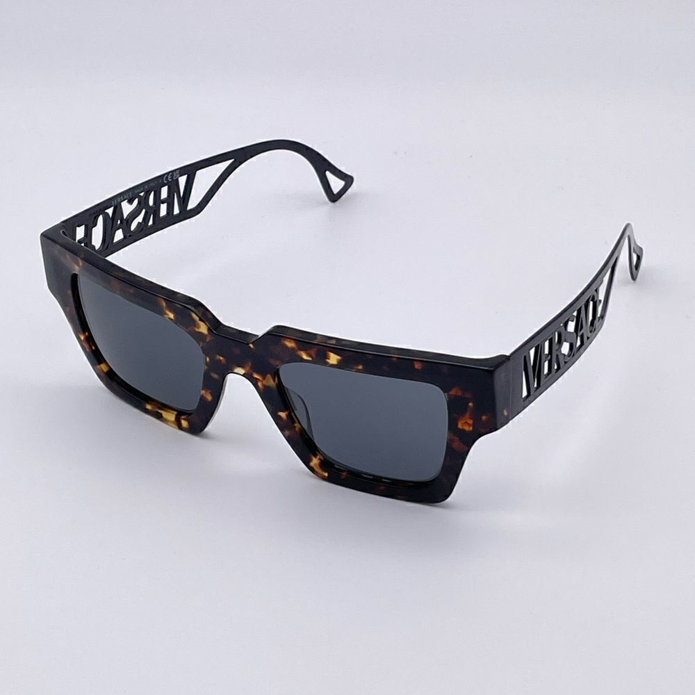 BRAND NEW VERSACE VE4431 514887 Havana/Dark Grey Women Sunglasses - Picture 1 of 11